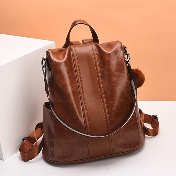 Anti-theft Backpack High Queen PU Leather - Picture 1 of 8